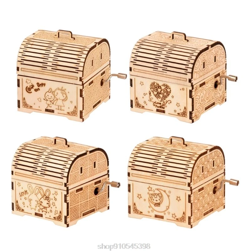 DIY ручная музыкальная шкатулка модель 3D деревянная головоломка самосборка