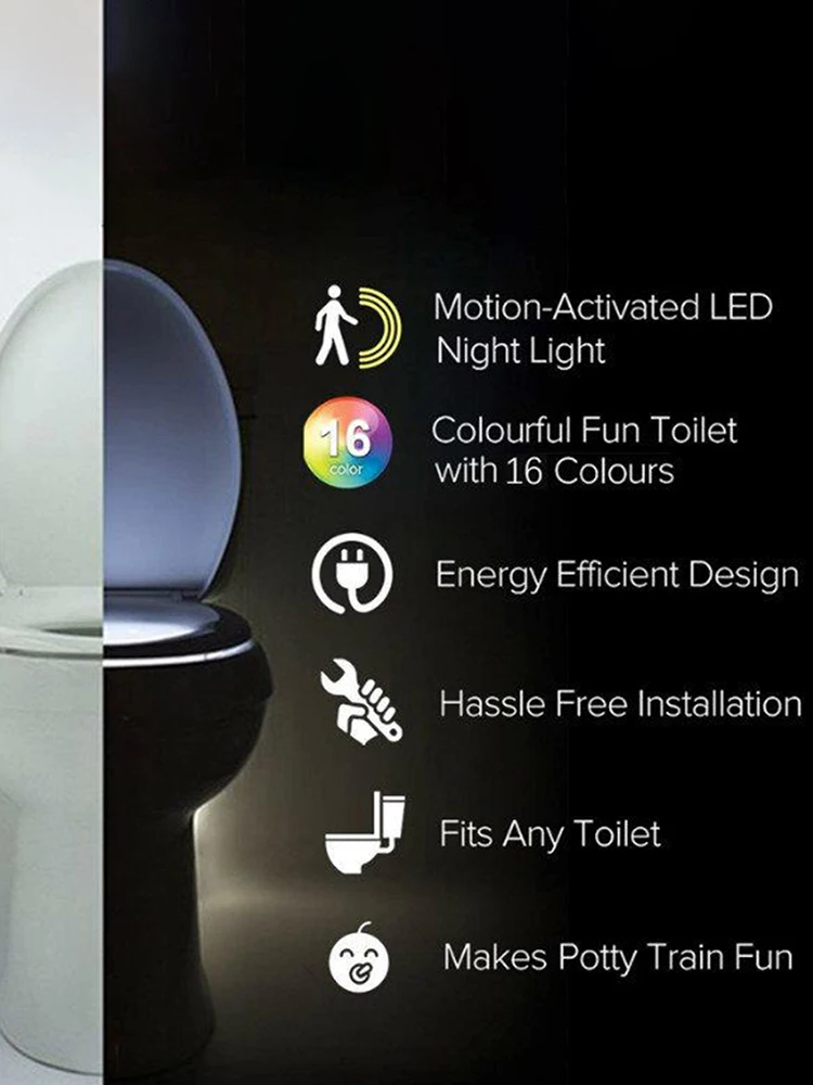 night lights for adults LED Toilet Light PIR Motion Sensor 16 Colors Toilet Seat Night Light USB Rechargeable Waterproof WC Backlight For Toilet Seat star night light