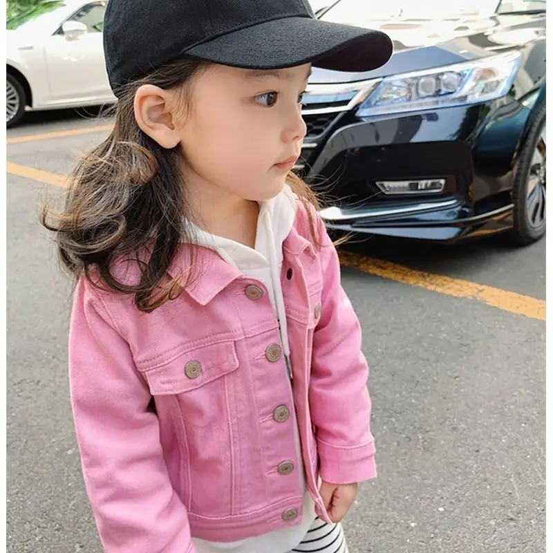 Baby Girl Jackets 2019 Autumn New Kids Long Sleeve Turn-down Collar Jacket Toddler Outwear Casual Denim Coat | Детская одежда и