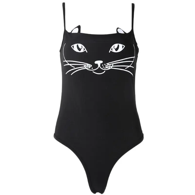

Mother Daughter One Piece Swimwear Family Matching Swimsuit Cute Cat Romper New