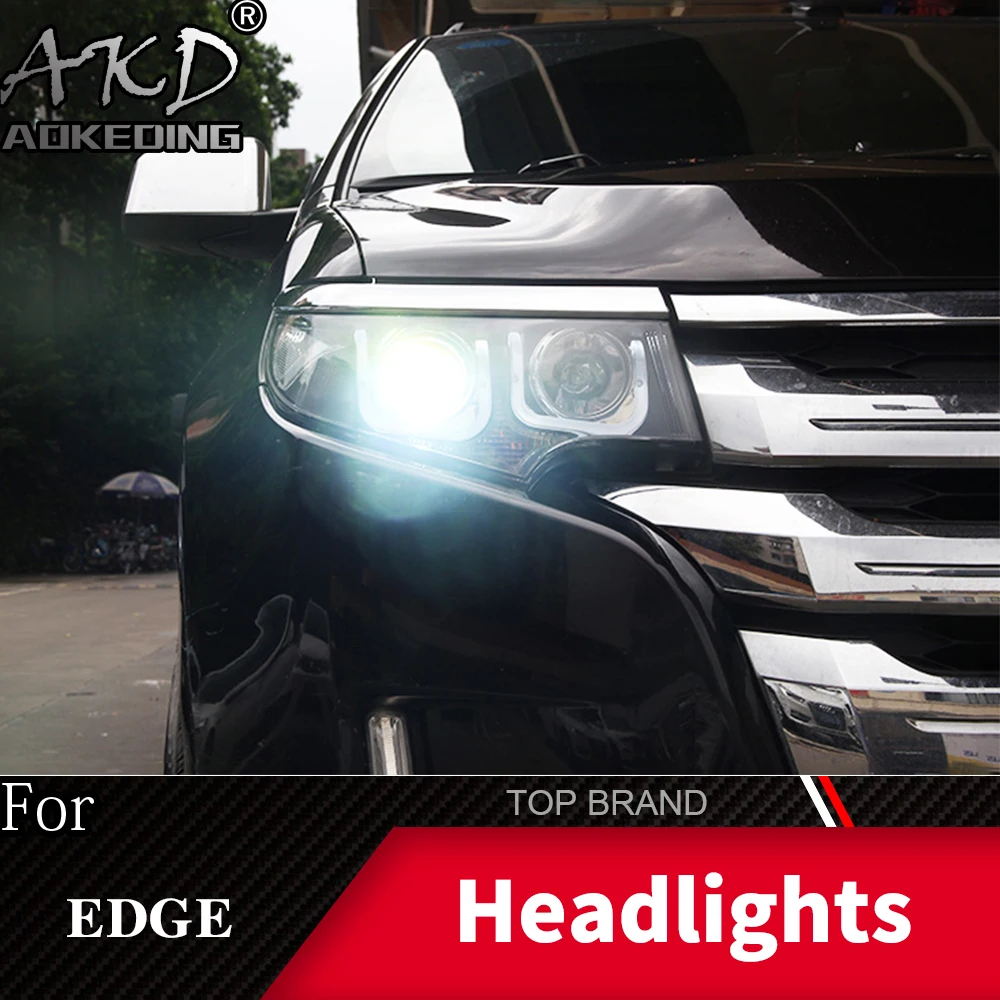 

Head Lamp For Car Ford EDGE 2012-2014 Headlights Fog Lights Daytime Running Lights DRL H7 LED Bi Xenon Bulb Car Accessories