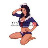 10rare Sexy Vintage Sailor Girl Saluting Sticker Vinyl Decal Art By Scott Blair