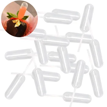 

50 Pcs/pack Ice Cream Droppers Straw Dropper Jelly Milkshake For Cake Disposable Straw Injector For Cupcake Dessert Baking Tools