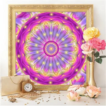 

HUACAN Flowers Diamond Painting Full Drill Square Mandala 5D Diamond Embroidery Decoration For Home Gift
