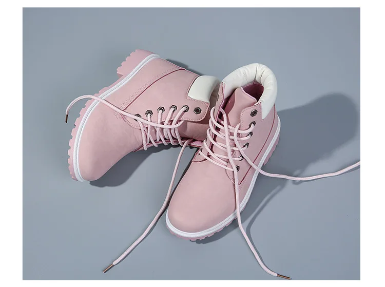 Зимние ботинки женская обувь модные однотонные кроссовки на плоской подошве женские зимние ботинки женские зимние ботильоны на шнуровке Повседневная обувь женская обувь yuj8