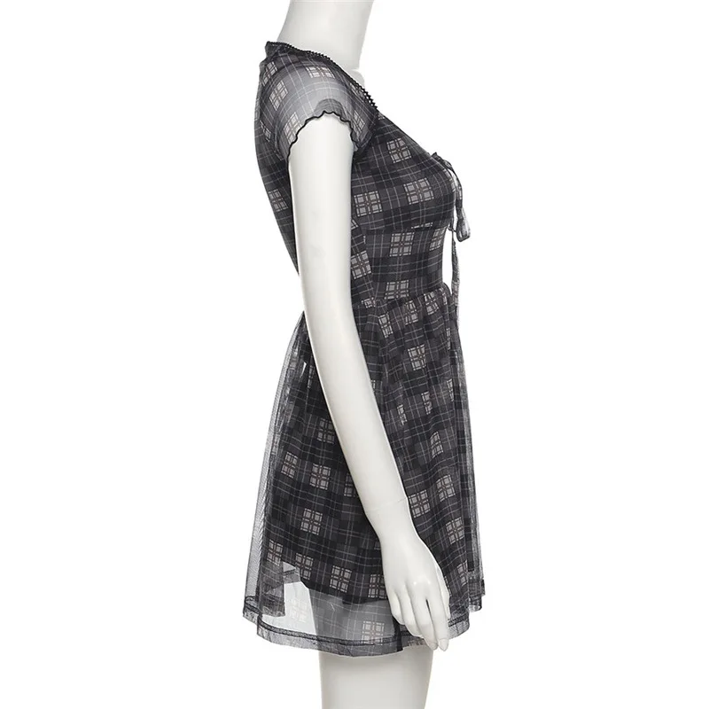 Summer Streetwear Square Neck Clothing Harajuku Short Sleeve Double Layer A Line Black Dress Mini Dresses 27 H39ab32d25d6a4fbe94f2d07c248a6d6aC