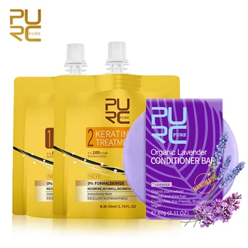 

Organic Lavender Hair Conditioner Bar Free Formalin Keratin Straighten Repair Hair Shampoo Soap Vegan & Cruelty-free