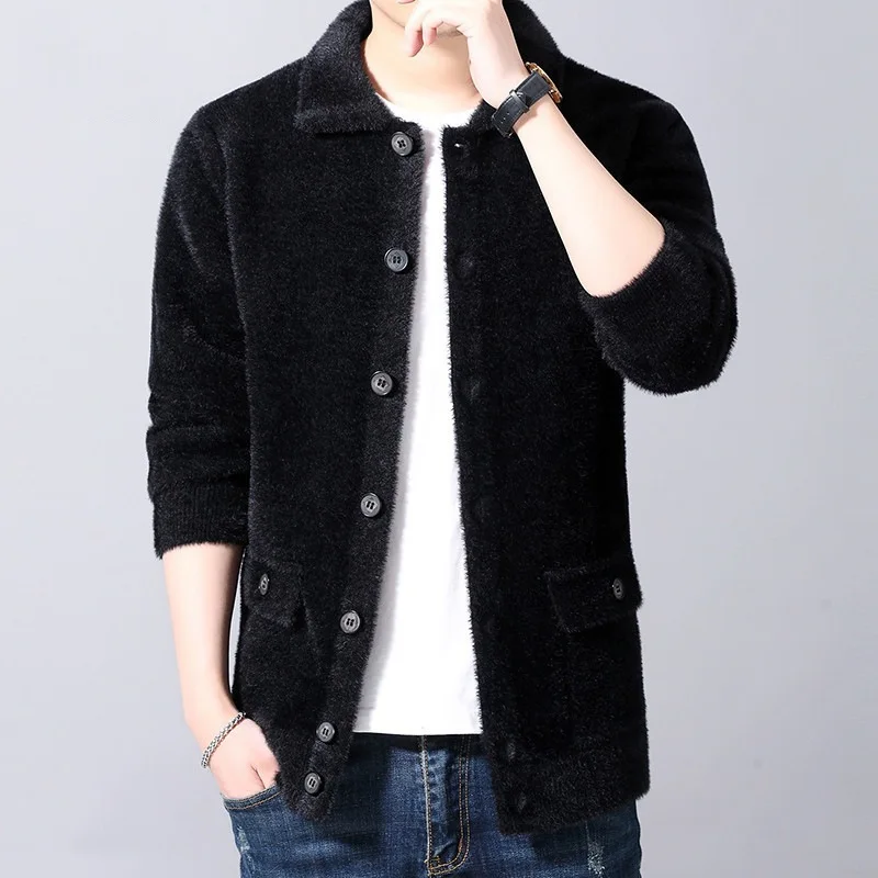 Reviews 2019 Brand clothing Men keep warm in winter slim fit Mink wool Jackets/Male High quality Leisure coat Plus size S-4XL