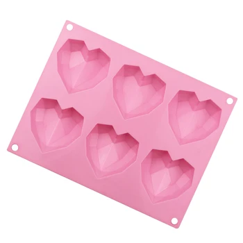 

6/8 Holes Heart Shaped 3D Silicon Chocolate Jelly Candy Cake Bakeware Mold DIY Pastry Bar Ice Mould Baking Fondant Cupcake Tool