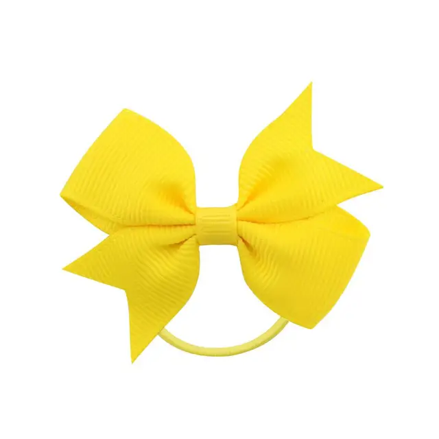 1Pcs Novelty Small Mini Solid Baby Elastic Rubber band Head rope Ribbow Bow Tie For Girls Headwear Hair Accessories 10