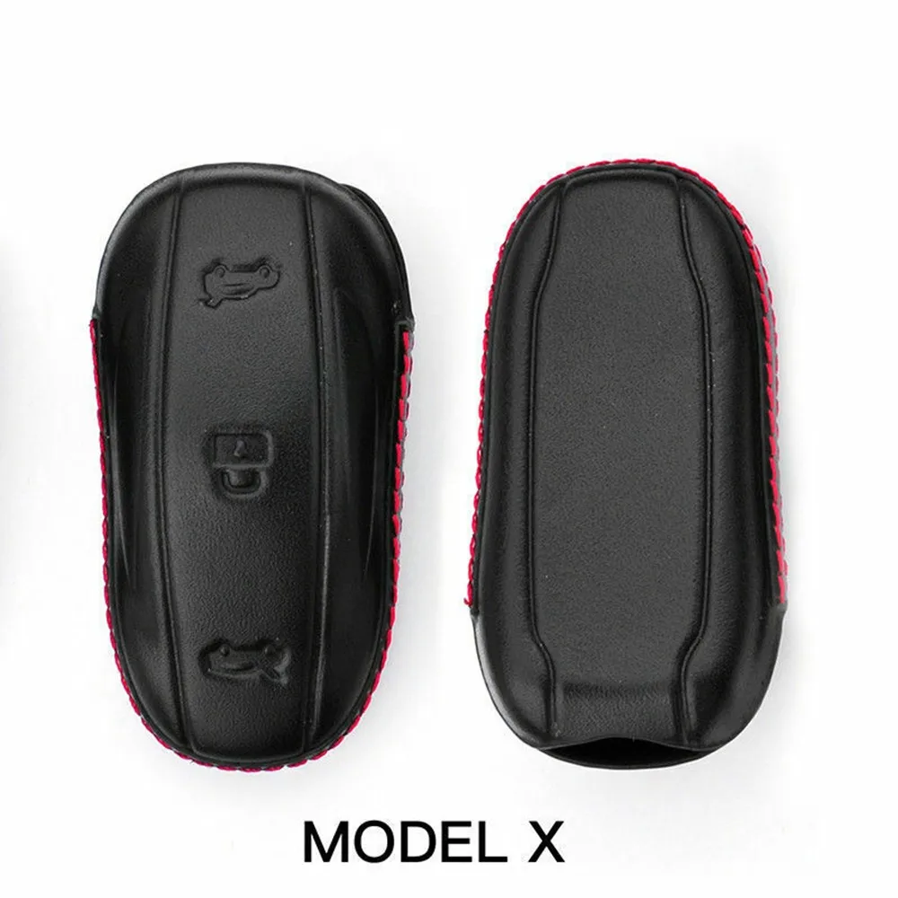 For Tesla Models S/X Fob Cover 1pcs Leather Key Pocket Case Cover Holder Key Sheel Keycase