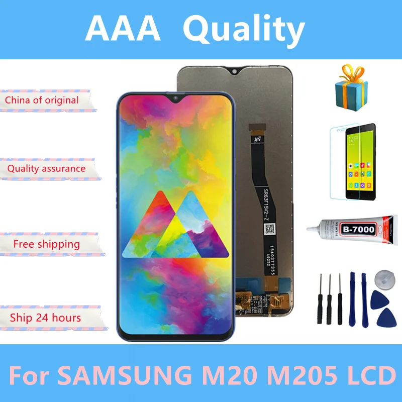 SAMSUNG Galaxy M20 2019 SM-M205 M205F ЖК-дисплей сенсорный экран дигитайзер для сборки запасные