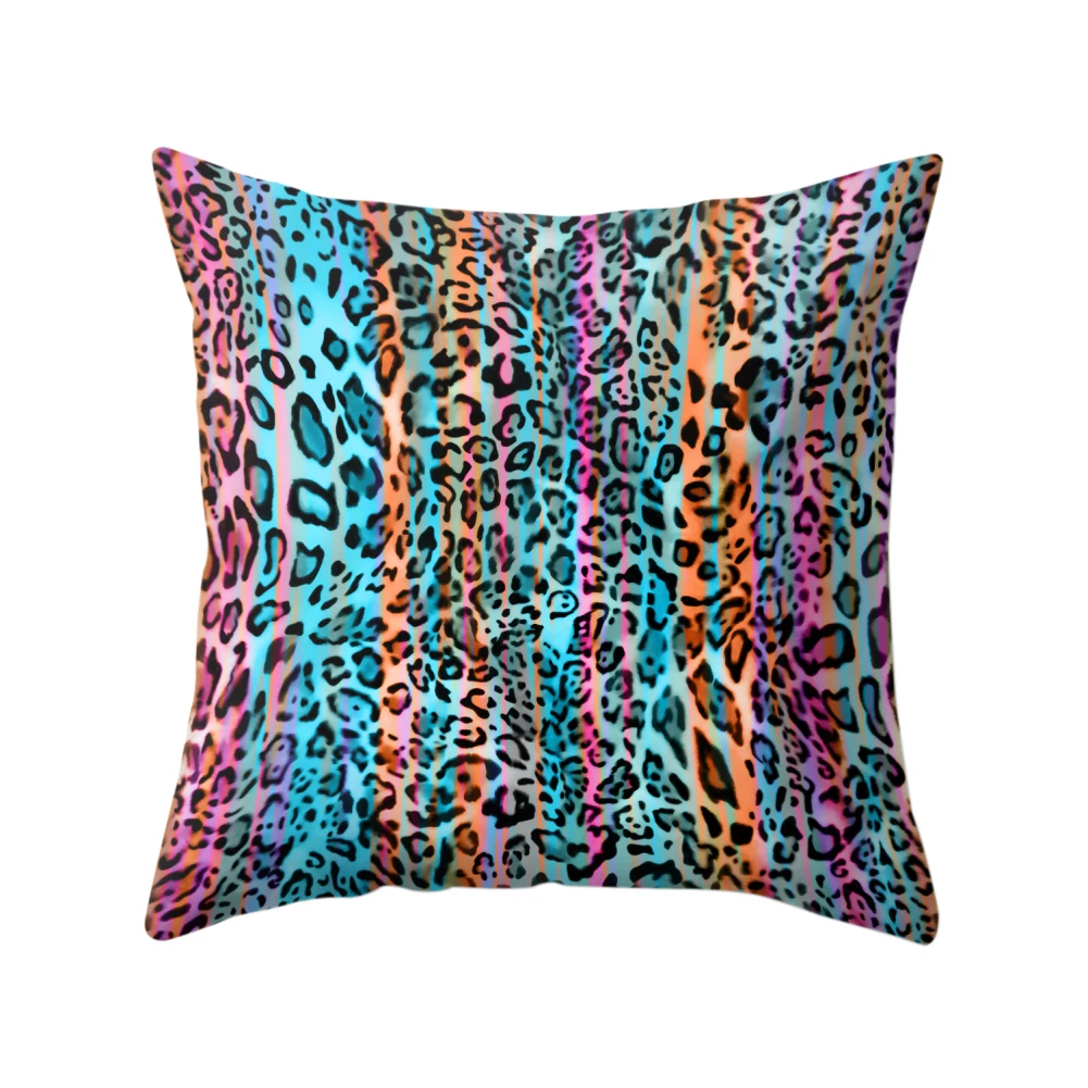 Леопардового цвета Подушка Чехол для подушки дивана Спальня автомобиля кафе украшения офиса квадратный наволочки домашний текстиль размером 45*45 см