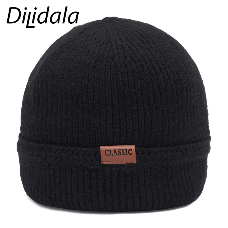Dilidala новая однотонная вязаная шапка с дыней унисекс универсальная теплая шерстяная шапка Осень Зима шапка унисекс Мужская зимняя вязаная шапка