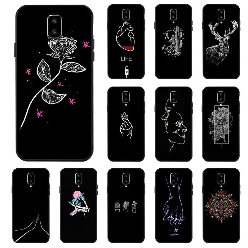 

TPU Phone Case For Oneplus 7 Pro 6 6T Cases Black Silicone Painted Cover For Oneplus 7Pro 5 one plus 7 pro 6 T Cover Bumper