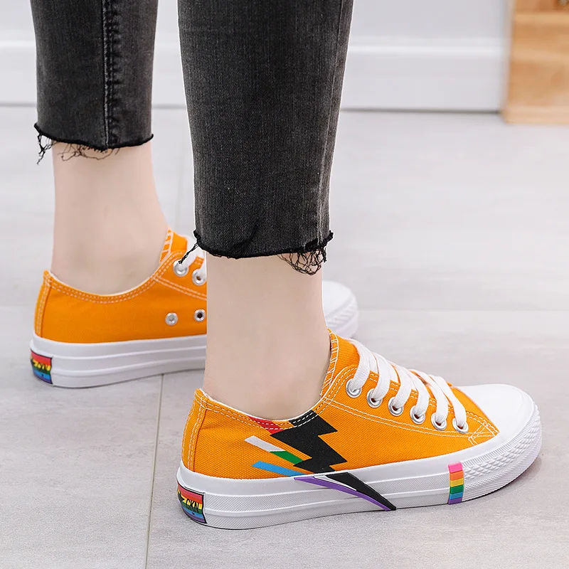 

Colorful Women Casual Shoes Lace-Up Comfortable Flat Casual Shoes Slipony Woman Footwear Leisure Women Canvas Shoes Sneakers