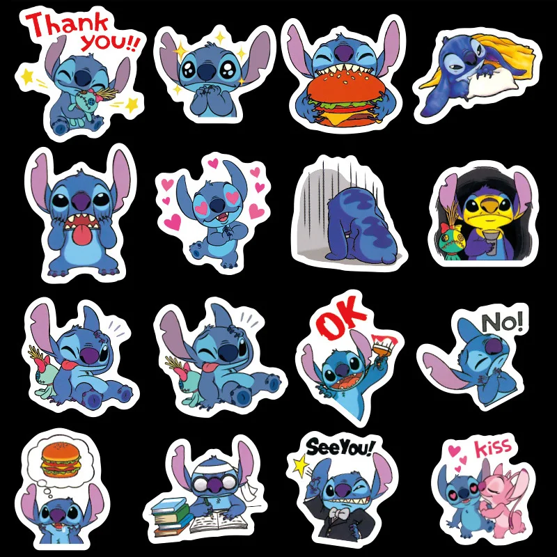 12sets Stitch 50pcs/set cartoon anime fans funny decals scrapbooking diy stickers decoration phone laptop waterproof accessories