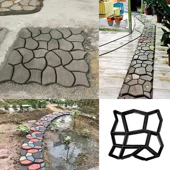 Diy plastikowa forma do robienia ścieżki ręcznie brukowanie cementowe formy ceglane kamień ogrodowy droga formy betonowe chodnik do domu w ogrodzie tanie i dobre opinie CN (pochodzenie) Black 35*35*3 6cm 1 * DIY mould