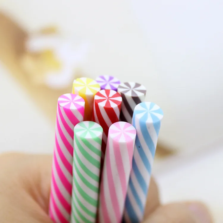 10 шт. моделирование Fimo конфеты полоски разрезать Ломтики Для слайма поставки ногтей искусство украшения глиняные палочки Лизуны DIY ремесла 7*50 мм