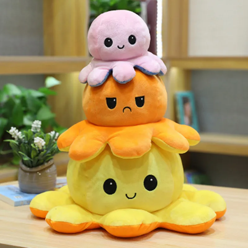 

Reversible Flip Octopus Stuffed Plush Doll Soft Simulation Plush Toy Color Chapter Doll Filled