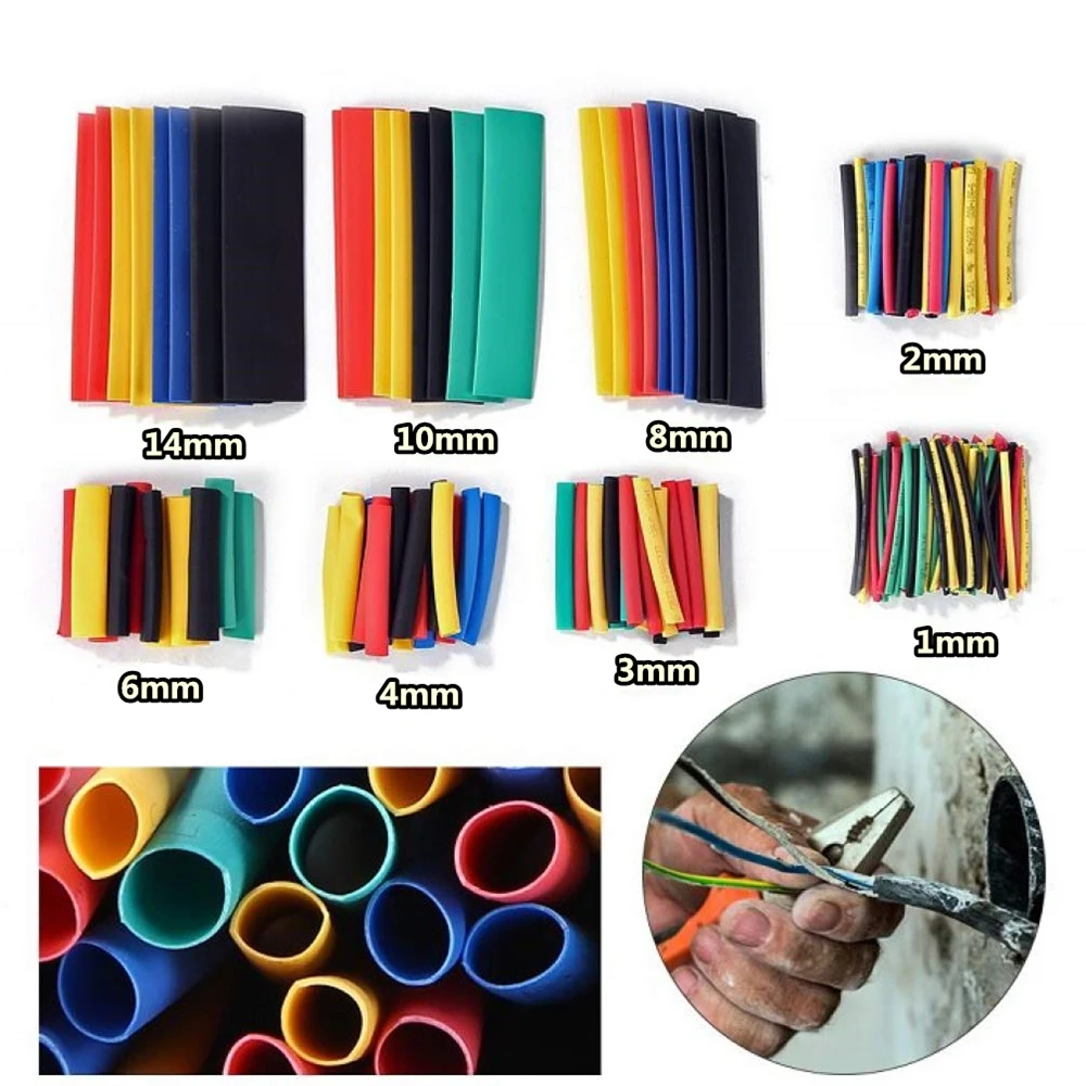 164pcs/set Heat Shrink Tubing Insulation Tube Replacement Wire Cable Sleeve Kit 
