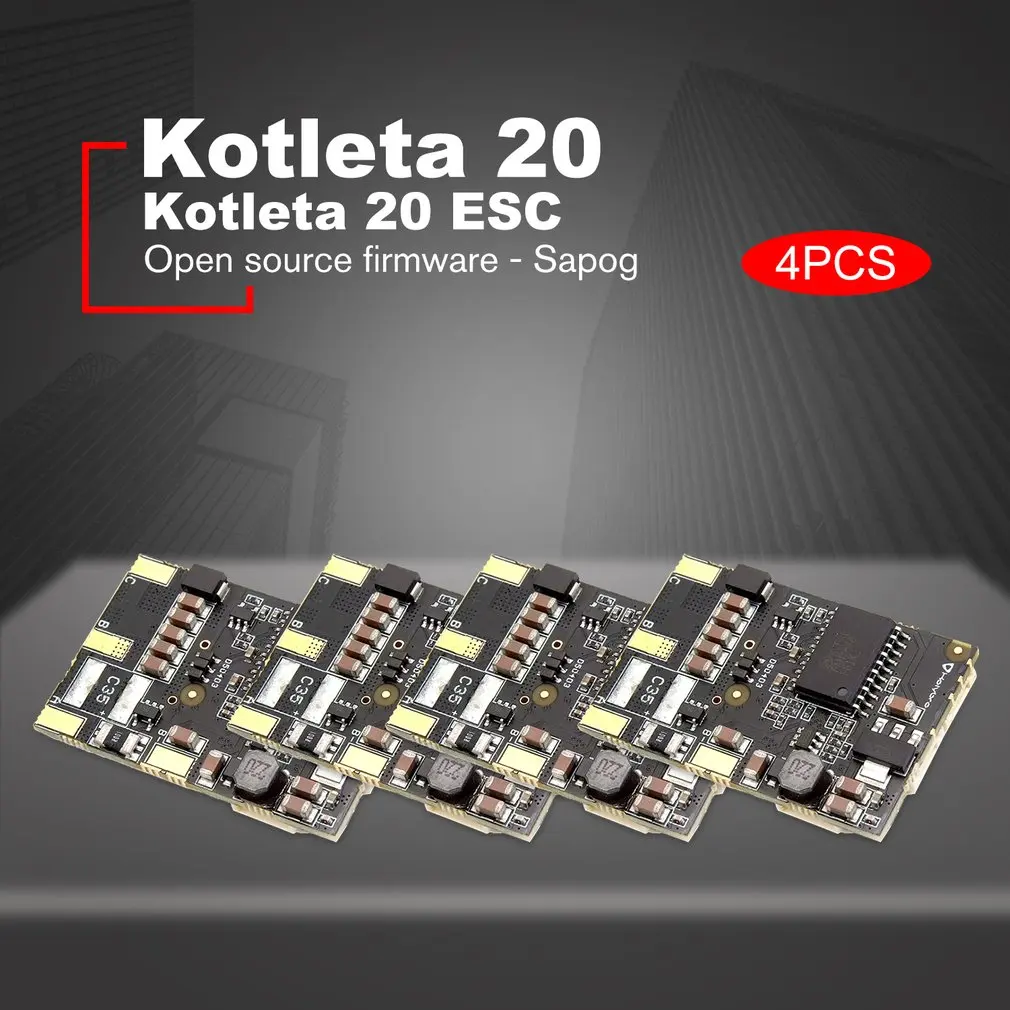 

4PCS Kotleta 20 ESC 500W CAN Bus BLDC Motors Controller Sensor For RC Drone Light Unmanned Aerial Vehicles 40.2x27mm