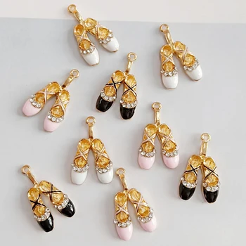 

Korean Rhinestone Ballet Shoes Charms Pendant For Jewelry Earring Making Supplies Bracelet Necklace Findings&Components Material