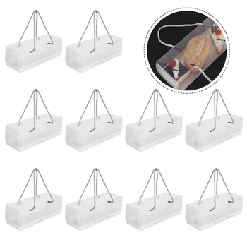 

10pcs Rectangle Cake Packaging Boxes Food Packing Boxes Portable Packing Boxes