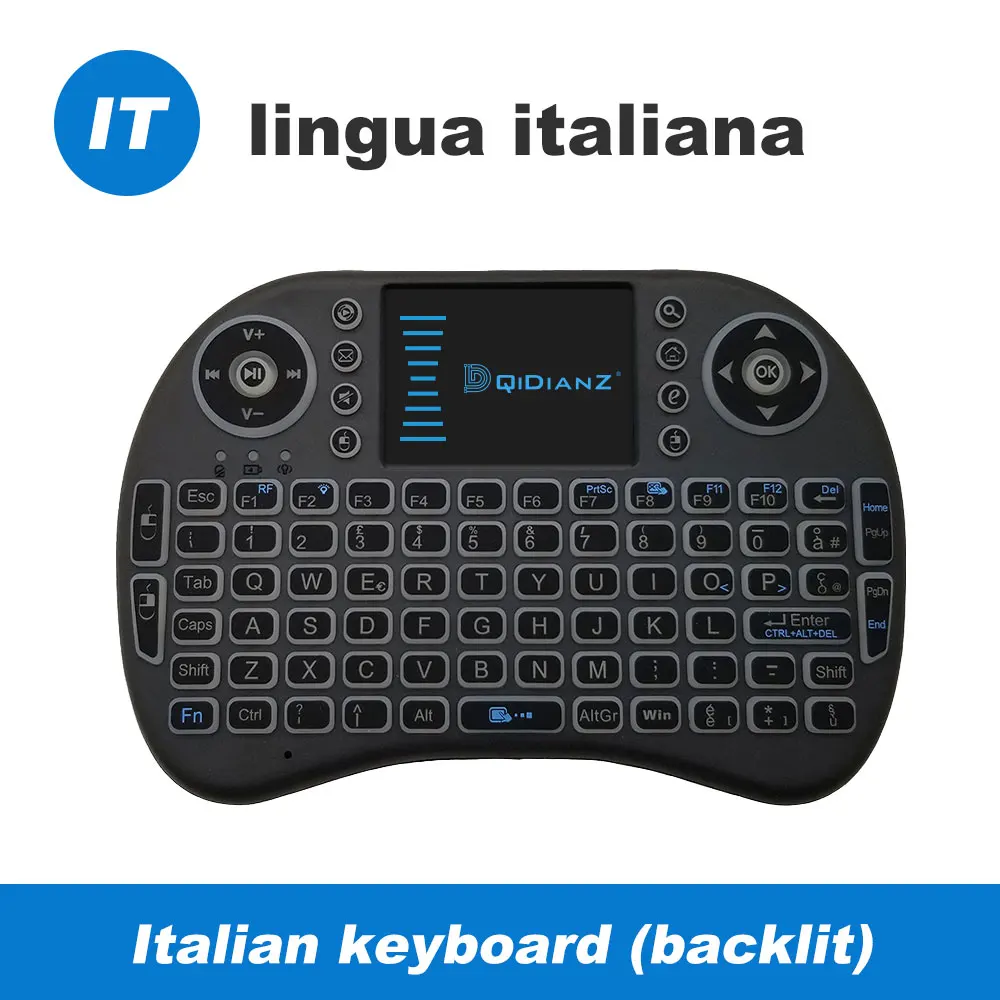 i8 Mini Keyboard 7 Color Backlit Air Mouse 2.4Ghz Wireless English Russian Spanish Multi Language Mini Keyboard Remote Control 