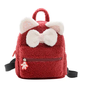 

2020 New Toddler Baby Kid Girls Backpack Cartoon Bow Plush School Backpack For Girls Kindergarten School Bag Cute