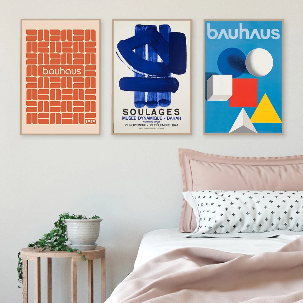 

Bauhaus Ausstellung Weimer Exhibition Poster Wall Art Picture Soulages Posters and Prints for Room Home Decor