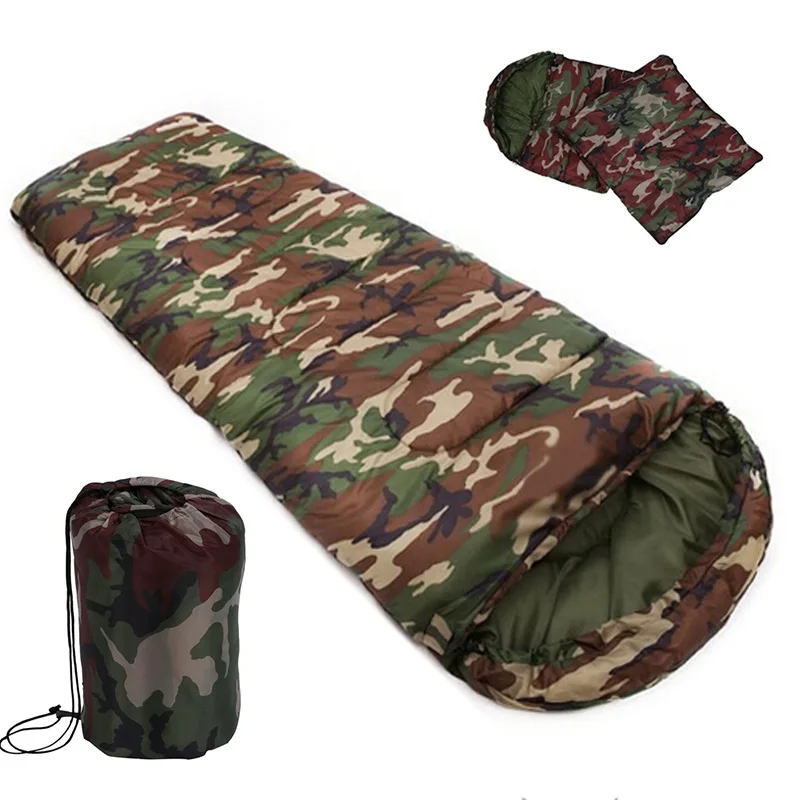 Online Hohe Qualität Baumwolle Camping Schlafsack 15 ~ 5 grad Umschlag Stil Armee oder Militär oder Camouflage Schlafsäcke