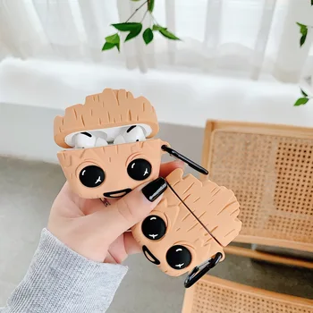 

Airpods case Groot Pen Stand Cum Flower Pot Plant Infinity war cute Tree man 3D SOFT Silicone funny protective cover with hook