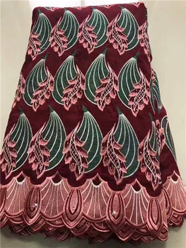 

Newcoming african swiss voile lace fabric 5yards african cotton lace fabric for women party dress free shipping XSAU194