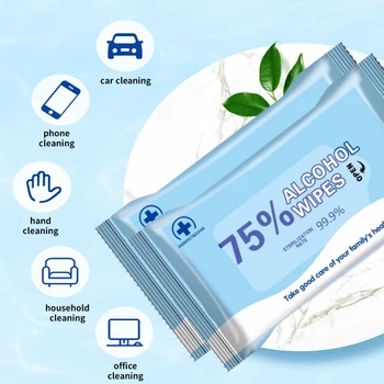 

Alcohol Detergent Wipes 10 PC Wipes Large Wet Wipes 75% Soft Alcohol Wipes Portable Wipes for All-Purpose Clean