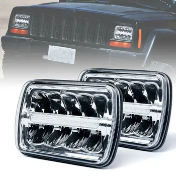 

LED Headlights Square 4X6 Inch Replacement for GMC Ford Trucks MINGLI 4 X 6'' High/Low Beam with Parking Light Replace HID Xenon
