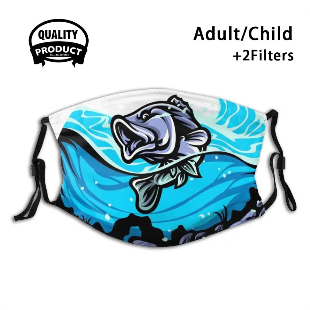 Animated Fish Anti Dust Face Mask Washable Filter ReusableFish Fishing Fisherman Funny Sport Angler Fly | Аксессуары для одежды