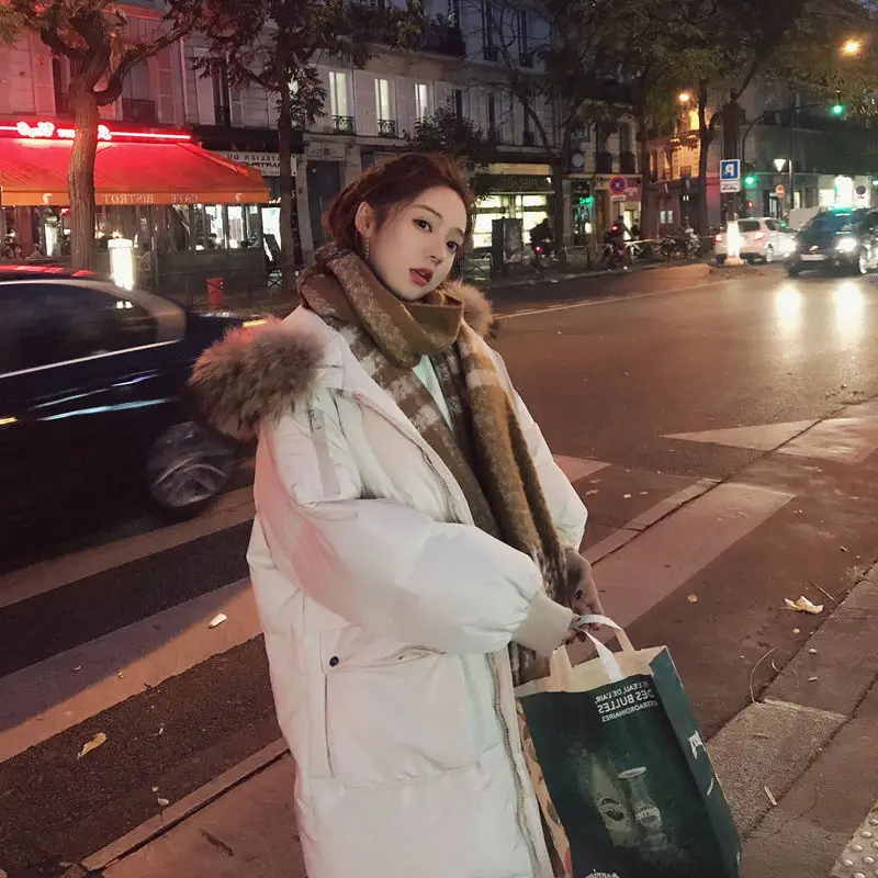 

Autumn And Winter INS down Coat over-the-Knee down Jacket Cotton-padded Clothes Oversize Women's Fashion Mid-length CEC Coat Wom