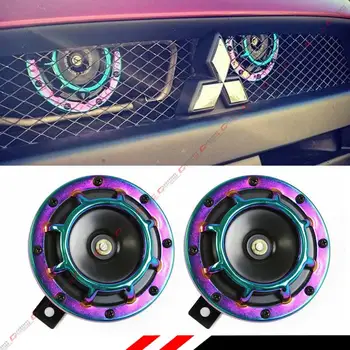 

2pcs/set Red/Black Super Loud Compact Electric Blast Tone Air Horn Kit 12V 335/400HZ 110DB For Motorcycle Car Horns