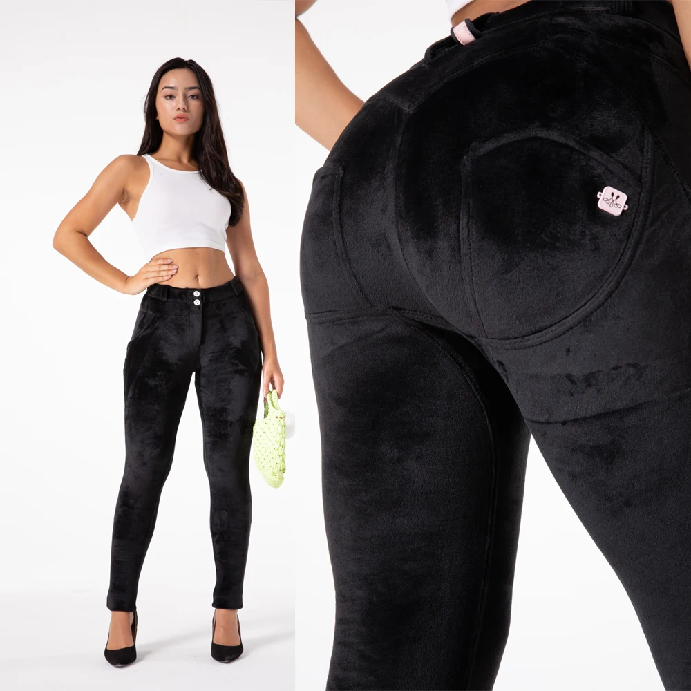 Melody Thick Exercise Yoga Leggings Black Push Up Gym Pants Women Fitness Booty Fleece Running Tights Sports for Women