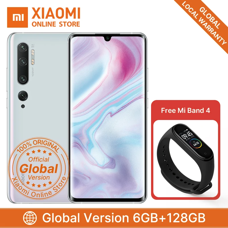 

Xiaomi Mi Note 10 (miCC9 pro) Global Version 6GB 128GB Smartphone 108MP Camera Snapdragon 730 NFC 5260mAh 30W Fast Charger