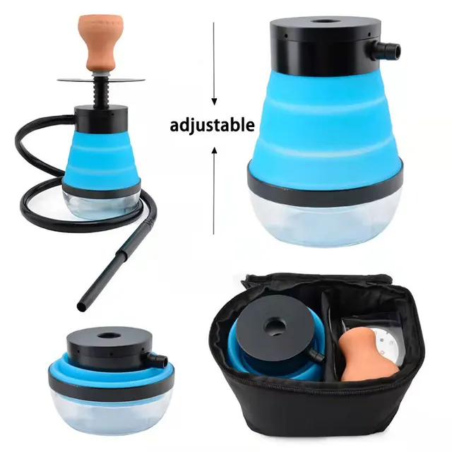 REANICE Set di narghilè per narghilè, portatile premium con custodia  protettiva, guscio in silicone, tubo di immersione in alluminio, diffusore  da viaggio, narghilè (Blake) : : Salute e cura della persona