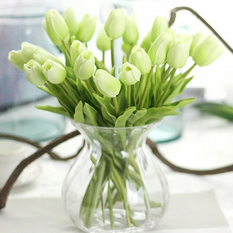1 шт. Pu тюльпин Искусственные цветы Настоящее сенсорный Para Decora мини Tulpe для дома