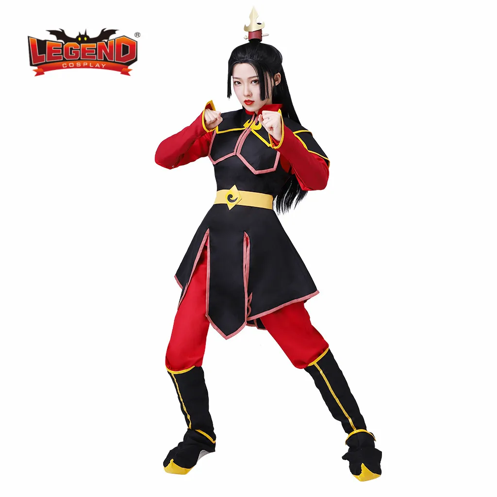 Аватар: The Last Airbender Косплей Костюм принцессы Азулы Униформа платье красное