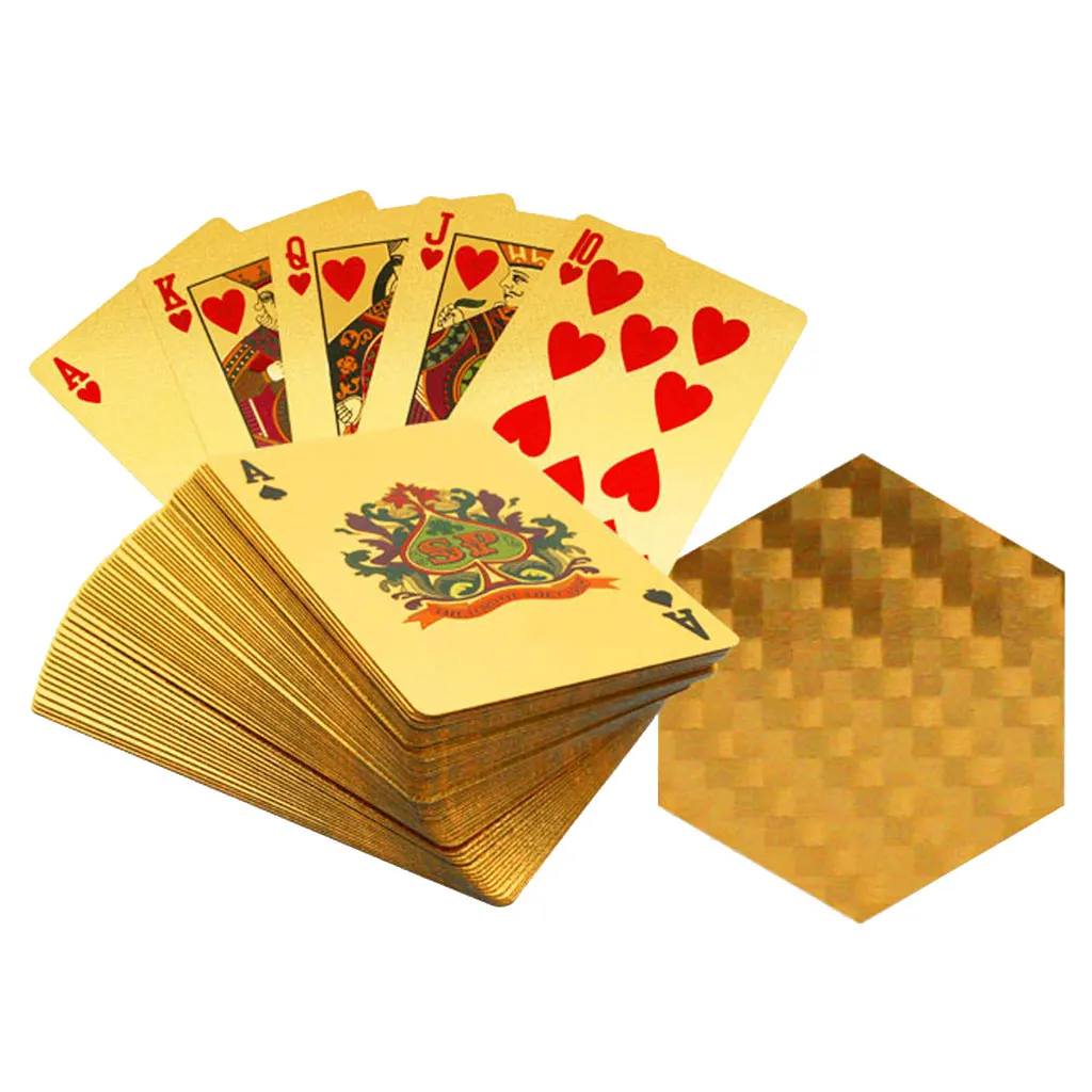 Hot Sale Playing Cards with 24K Gold Leaf and Geometric Design Full Deck Poker Card