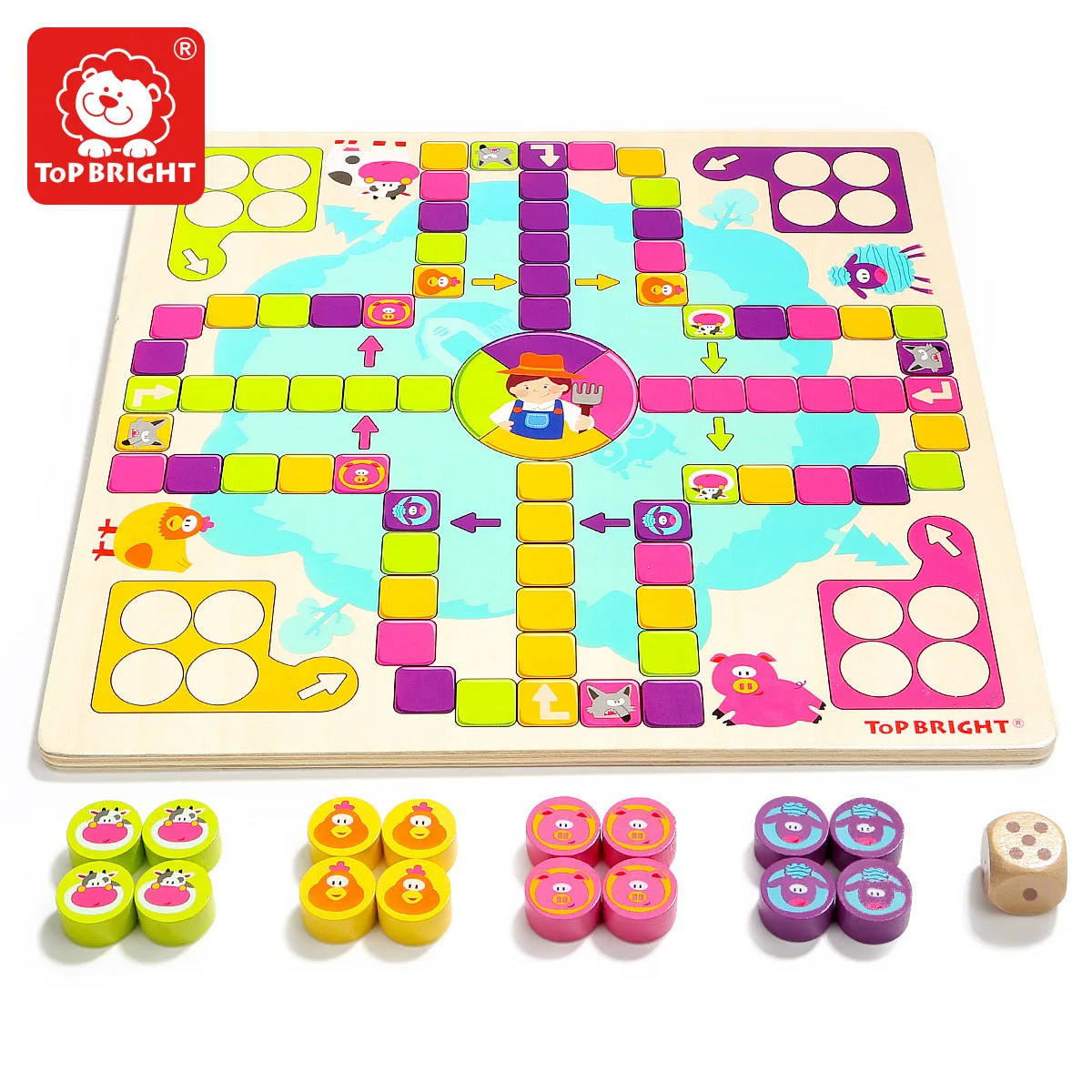 

TOPBRIGHT Children Early Childhood Educational Chess Wooden Toy Dice Tabletop Game Baby Interactive Aeroplane Chess