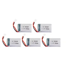 5 шт. 3,7 V 380MAh 25C Lipo батарея для Hubsan X4 H107 H107L H107D JD385 JD388 вертолет Квадрокоптер 3,7 V 380 батарея