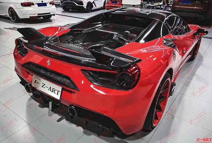 Z-ART заднее крыло из углеродного волокна для Ferrari 488 задний спойлер из углеродного волокна для Ferrari 488 488 GTB задний спойлер