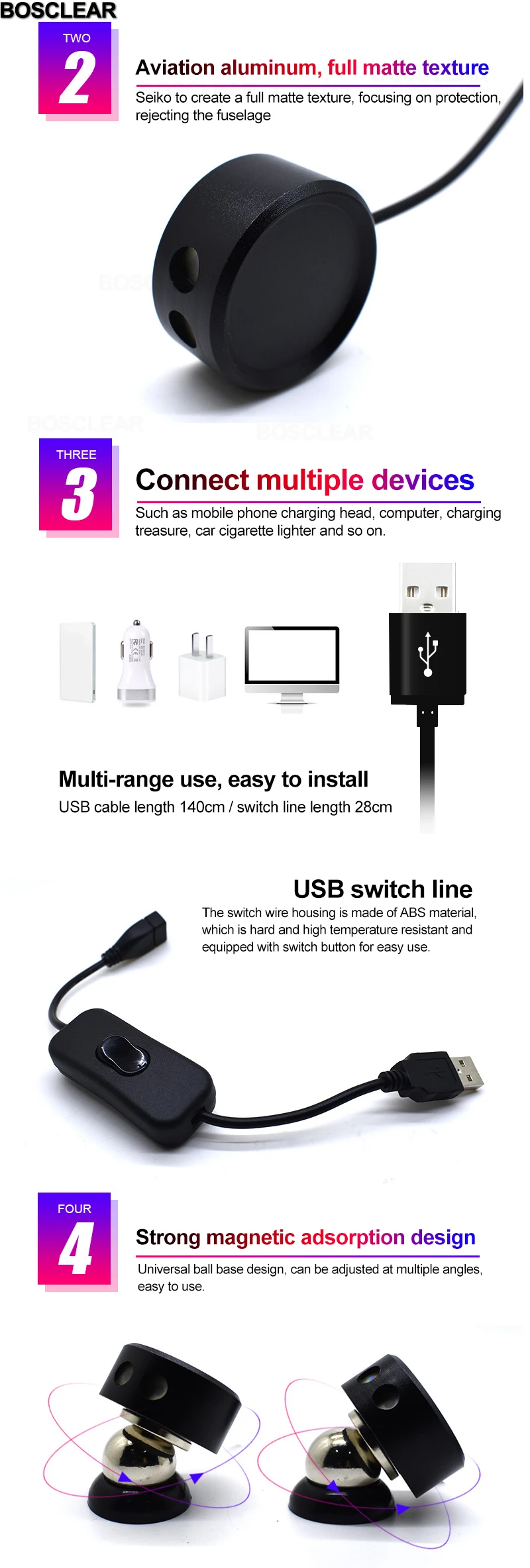 Светодиодный автомобильный светильник, авто интерьерный USB атмосферный свет, подключи и играй, декоративный светильник, аварийный светильник, автомобильные аксессуары, декоративная лампа