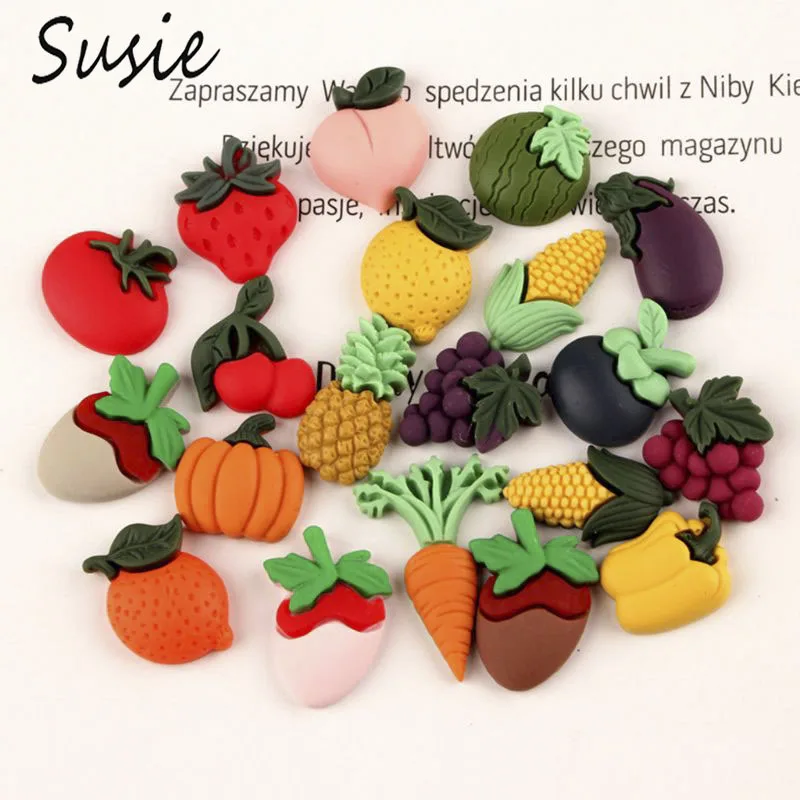 

10Pcs/Pack Assorted 3D Resin Fruits Flat Back Beads Button Kids Bow DIY Craft Embellishments for Scrapbooking Hair Clip Decor